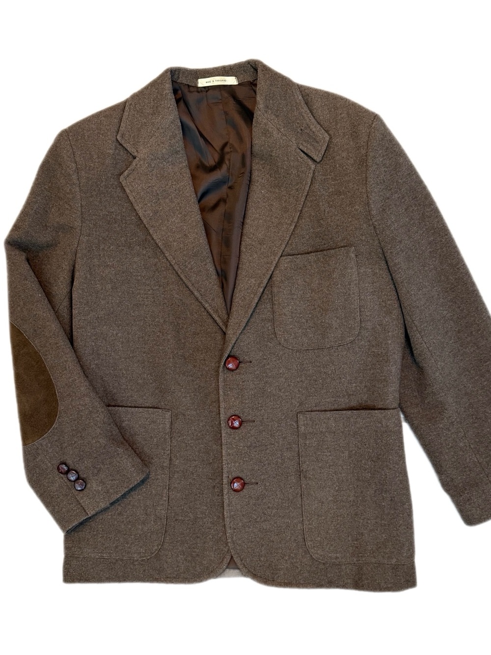 Vintage GAP Recycled Wool Blend Blazer Genuine Leather Elbow Patches Size S